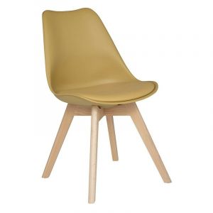 Image de Lot de 4 Chaises Scandinave "Baya" 82cm Ocre Prix