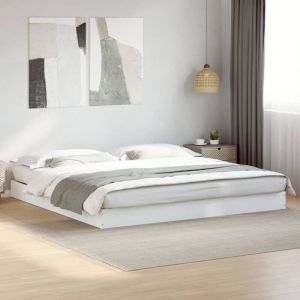 VidaXL Cadre de lit sans matelas blanc 180x200 cm bois d'ingénierie 336233