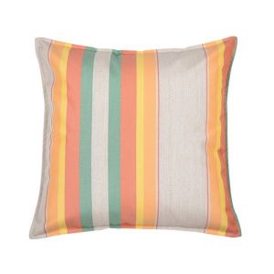 Moyen coussin carré 60 x 60 cm - 100% Coton- Orange/Bleu