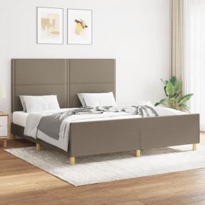 VidaXL Cadre de lit avec tête de lit Taupe 160x200 cm Tissu - Taupe