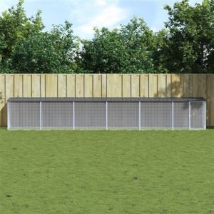 VidaXL Poulailler avec toit anthracite 603x98x90 cm acier galvanisé