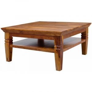 Table basse 85x85 Acacia laqué Miel OXFORD 0316