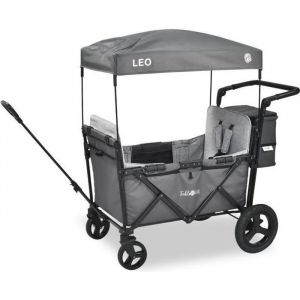 Arebos FableKids Chariot Leo X2Plus avec Toit Chariot de Transport Pliable supporte jusqu'&agrave; 20 kg par si&egrave;ge Harnais 5 Points Roues Tout-Terrain 360&deg; Frein &agrave;