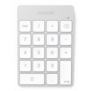 Image de Satechi Pav&eacute; Num&eacute;rique Fin Sans fil Bluetooth Rechargeable 18 Touches Extension pour entr&eacute;e de donn&eacute;es sur Excel et Numbers sur iMac, MacBook Pro, Ordinateurs Portables (Argent)