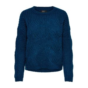 Image de Only NOS Onlhavana L/s Pullover KNT Noos Pull, Bleu Gibraltar Sea, Small Femme