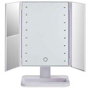 Wadiga Miroir grossissant lumineux sur pied tryptique