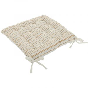 Atmosphera Galette de chaise en coton 38x38cm beige lin créateur d'intérieur