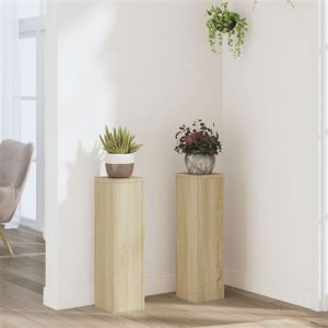 VidaXL Supports pour plantes 2 pcs chêne sonoma bois d'ingénierie, support de fleurs, support de pot de plante, support de plante