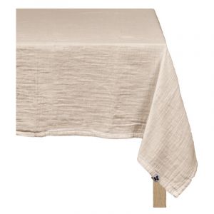 Meubletmoi - Nappe 150 x 250 cm en double gaze de coton gaufrée écru - pepa