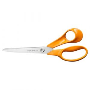Fiskars Classic Ciseaux Universels de Bricolage et de Tissu, Pour Droitier, Longueur Totale : 21 cm, Vis Torx Améliorée et Poignée Plus Ergonomique, Acier de Qualité/Plastique, Orange, 1075032