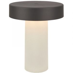 BRILONER - Lampe de table sans fil, variateur tactile progressif, fonction m&eacute;moire, ip44, c&acirc;ble usb-c, batterie rempla&ccedil;able, de chevet sans fil, salon &agrave; poser, 16x20 cm, blanc cass&eacute; anthracite