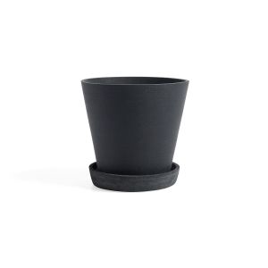 Hay Pot Flowerpot with saucer L Noir