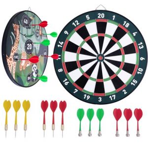 Image de Engelhart Jeu de fl&eacute;chettes pour Enfants Cible Double Faces magn&eacute;tique/Papier r&eacute;versible th&egrave;me des Animaux