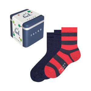 Falke Happy 3-Pack Giftbox K SO coton motif fantaisie lot de 3 paires, Chaussettes Mixte enfant, Multicolore (Sortiment 0030), 39-42