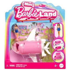 Mattel Coffret Avion de R&ecirc;ve Mini Land comprenant une poup&eacute;e de 3,8 cm et un avion qui change de couleur avec des portes qui fonctionnent, HYF40