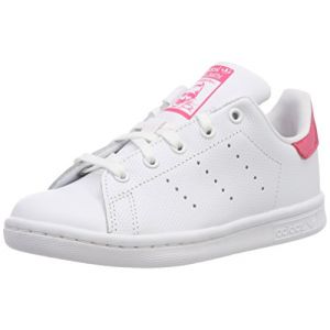 Adidas Stan Smith C, Chaussures de Gymnastique Mixte Enfant, Blanc Cass&eacute; (FTWR White/FTWR White/Real Pink S18), 29 EU