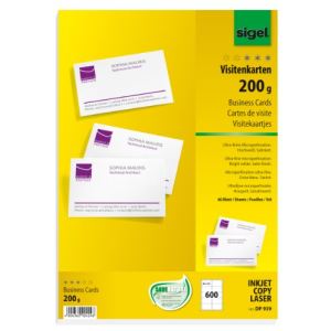 Sigel 600 cartes de visite 200 g/m2 (55 x 85 mm)