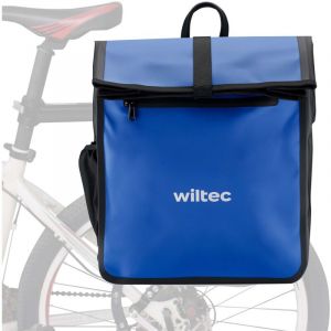 wiltec Sacoche étanche pour porte-bagages bleue – capacité de 22 l – en pvc – pour vélos et vélos électriques – Sac de bicyclette – Cyclisme,