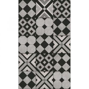 Plage Sticker Contremarche adh&eacute;sive Faenza vinyle 100x19 cm Griset Noir - Contremarche adh&eacute;sive - Carreaux de ciment Faenza - 3 contremarches - 10x19 cm - Griset Noir