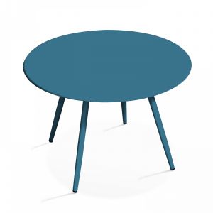 Oviala Table basse d'intérieur - 50 x 34 cm - Acier - Palavas - Bleu Pacific
