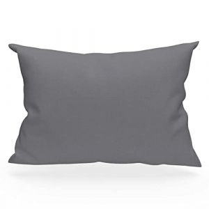 Soleil d'Ocre Taie d'oreiller en coton 57 fils 50x70 cm UNI gris, par