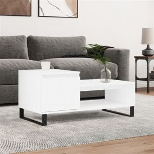 VidaXL Table basse Blanc 100x50x45 cm Bois d'ingénierie