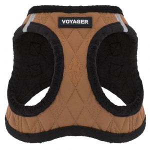 Harnais pour chien Voyager Step-In Plush by Best Pet Supplies - Harnais pour petits et moyens chiens, Tissu molletonné, Beige, size XL - Poitrine 52-58 cm