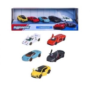 Majorette Lamborghini 8502105001 Lot de 5 Voitures 7,5 cm Boîte décorée de Collection véhicules en métal moulé sous Licence Officielle à partir de 3 Ans