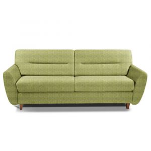 Image de Italian Spirit Canapé convertible COPENHAGUE 140cm matelas 15 cm ouverture RAPIDO sommier lattes RENATONISI tissu tweed vert