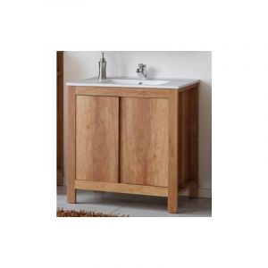 AC-D&eacute;co Ensemble meuble vasque salle de bain - Bois - 60 cm - Classic Oak