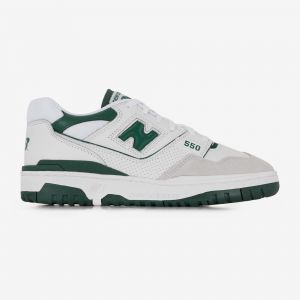 New Balance Baskets BB550 pour homme, Blanc/vert forêt, 43 EU