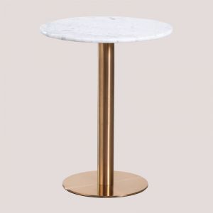 Table de Bar Ronde en Marbre Cosmopolitan SKLUM (Ø60x74,5cm) Or Rose