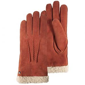 Isotoner Gants cuir femme Mandarine XS