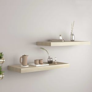 VidaXL Étagères murales flottantes 2 pcs Chêne 60x23,5x3,8 cm MDF