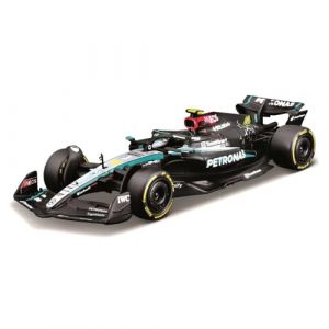 Bburago Mercedes AMG Petronas W15 Lewis Hamilton #44 2024 - Mod&egrave;le r&eacute;duit r&eacute;aliste &agrave; l'&eacute;chelle 1:43, pilot&eacute;e par Lewis Hamilton, Licence Officielle Mercedes, &acirc;ge recommand&eacute; 3+ Ans