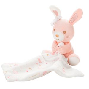 Premaman Doudou mouchoir lapin - Rose clair