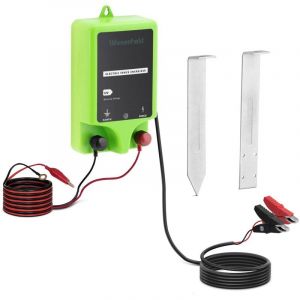 Clôture électrique Électrificateur de clôture 12 V Long. max. clôture 20 km 2 J - Argent, Blanc