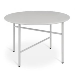 Bomoe - Petite Table Basse Ronde en Métal ø 53 cm Gris clair