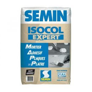 Semin Mortier Adhésif Isocol Expert - Plaques de Plâtre - Poudre - Sac de 25 kg