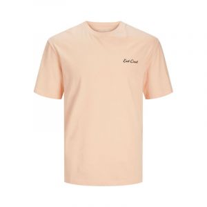 Image de Jack & Jones Tee Shirt Ekiel Peach Parfait Imprim&eacute; Tete De Mort Homme