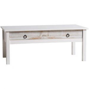 Image de Conforama Table basse en bois massif 1 tiroir Longueur 100cm FLORA