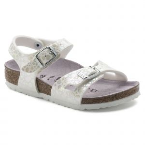 Birkenstock Rio, Sandales Bride Cheville Filles, Blanc Metallic Stones White, 29 EU
