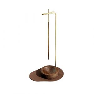 Image de Dostende Porte-encens Multifonction en Bois avec Porte-encens en Laiton pour décoration d'intérieur, Yoga, Spa, Madiation