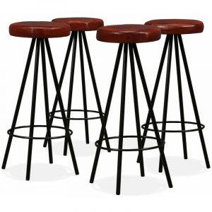 VidaXL Tabourets de bar 4 pcs Cuir véritable. Produit Neuf ! Garantie 0 ans !