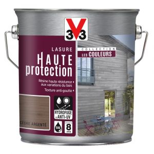 Image de V33 Lasure Bois Haute Protection Couleur Cèdre Argenté Mat 2,5L