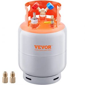 Bouteille de Récupération de Réfrigérant-VEVOR-13,6 kg-AC d'une capacité de 30 lb avec adaptateur ¿ à ¿-réutilisable CVC