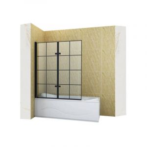 Desconocido Silla Pare-baignoire hamilton, fixe, 120x150 cm, Noir