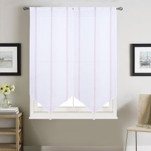 Homemaison Paire vitrages à bandes verticales brillantes polyester violet 220x60