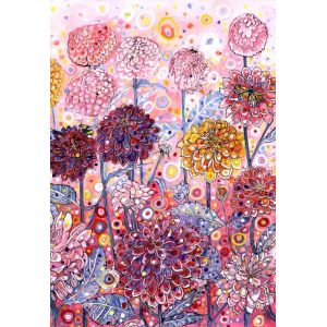 Grafika Puzzle Pink Dahlias