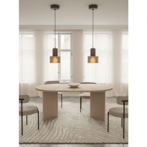 Selsey OVO &ndash; Table &agrave; manger extensible, ronde, 110&ndash;190 x 110 cm, Cappuccino